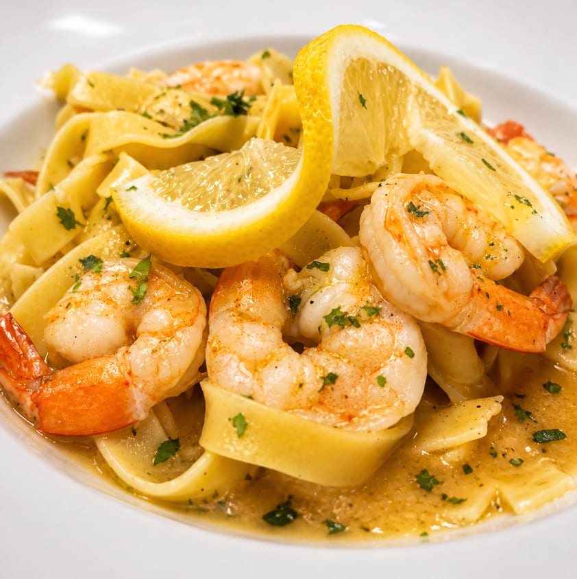 Fettucine with Scampi.