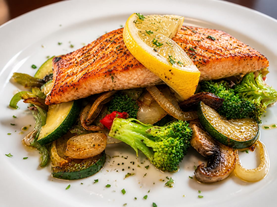 Grilled Salmon & Vegetable.