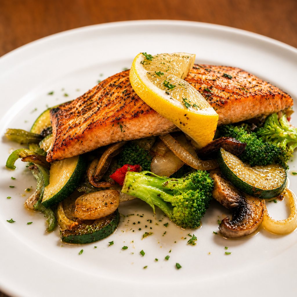 Grilled Salmon & Vegetable.