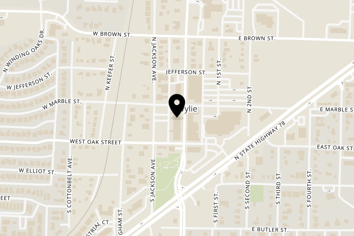 Map showing the location of Villa Vinci on 117 N Ballard Ave in Wylie